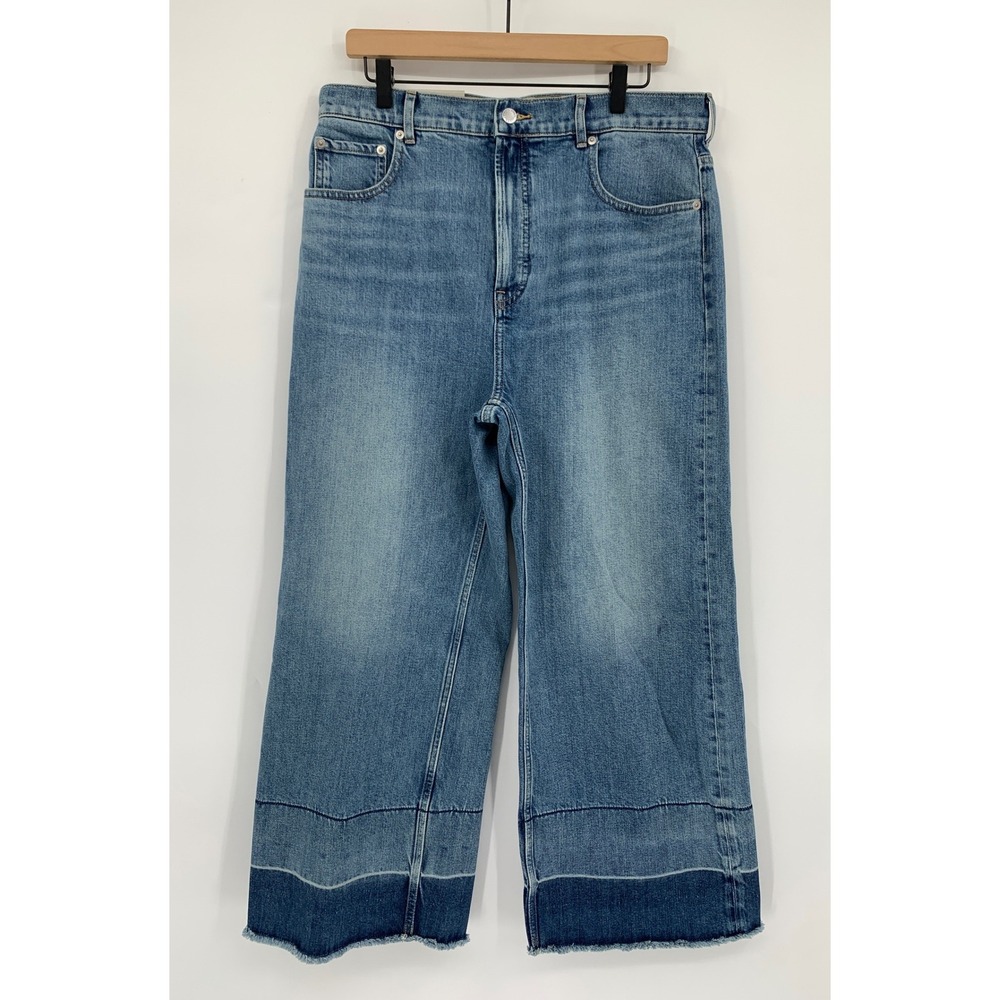 Everlane Wide Leg Jeans Womens 32 Short Blue The Way-High Sailor Denim Pants NEW